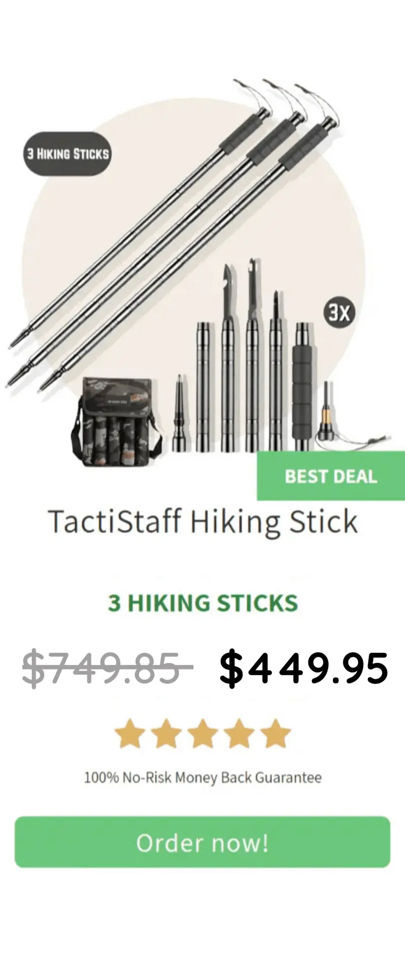 TactiStaff Hiking Stick offer price